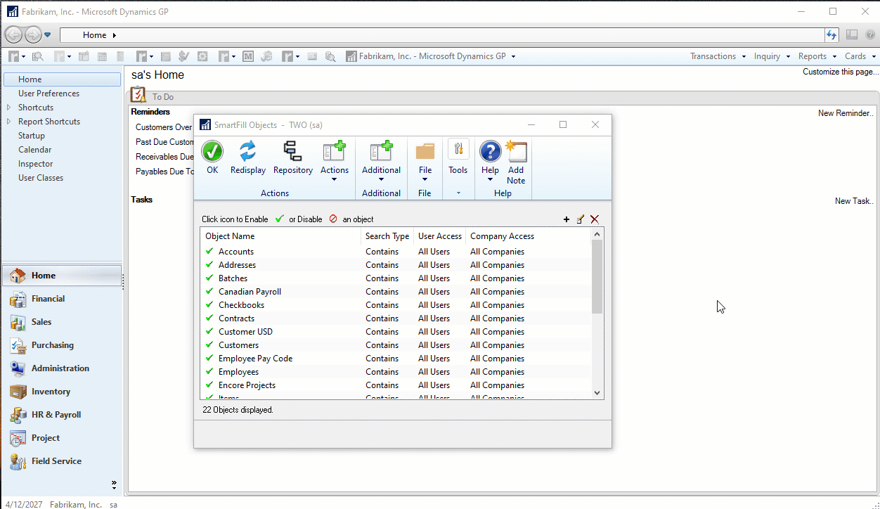 Animated Gif Make a Selection Hot Key in Dynamics GP