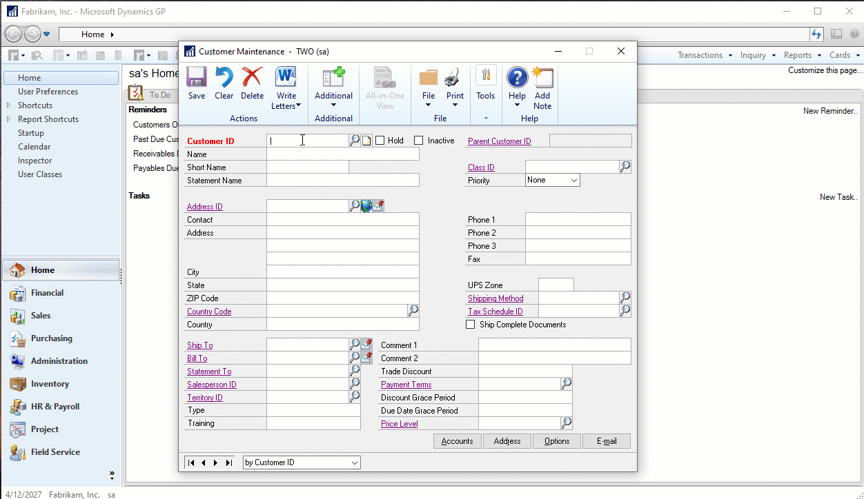 Animated Gif New Feature Search by Column in Dynamics GP