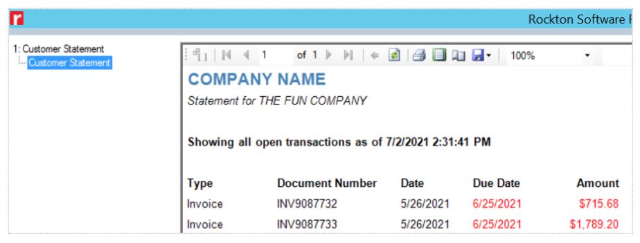 customer number field